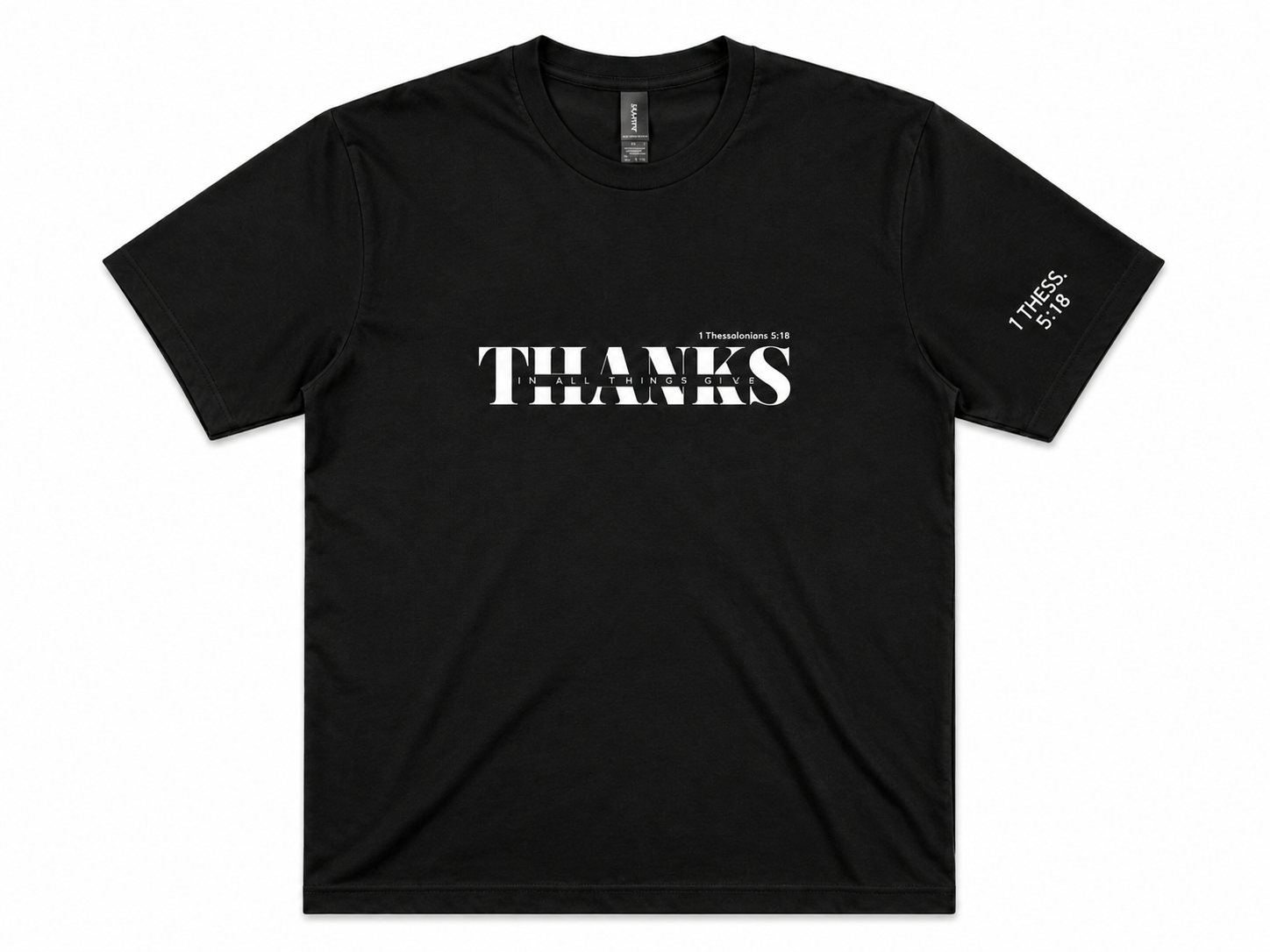 Give Thanks Christian T-shirt – 1 Thessalonians 5:18 faith shirt – VOW Apparel