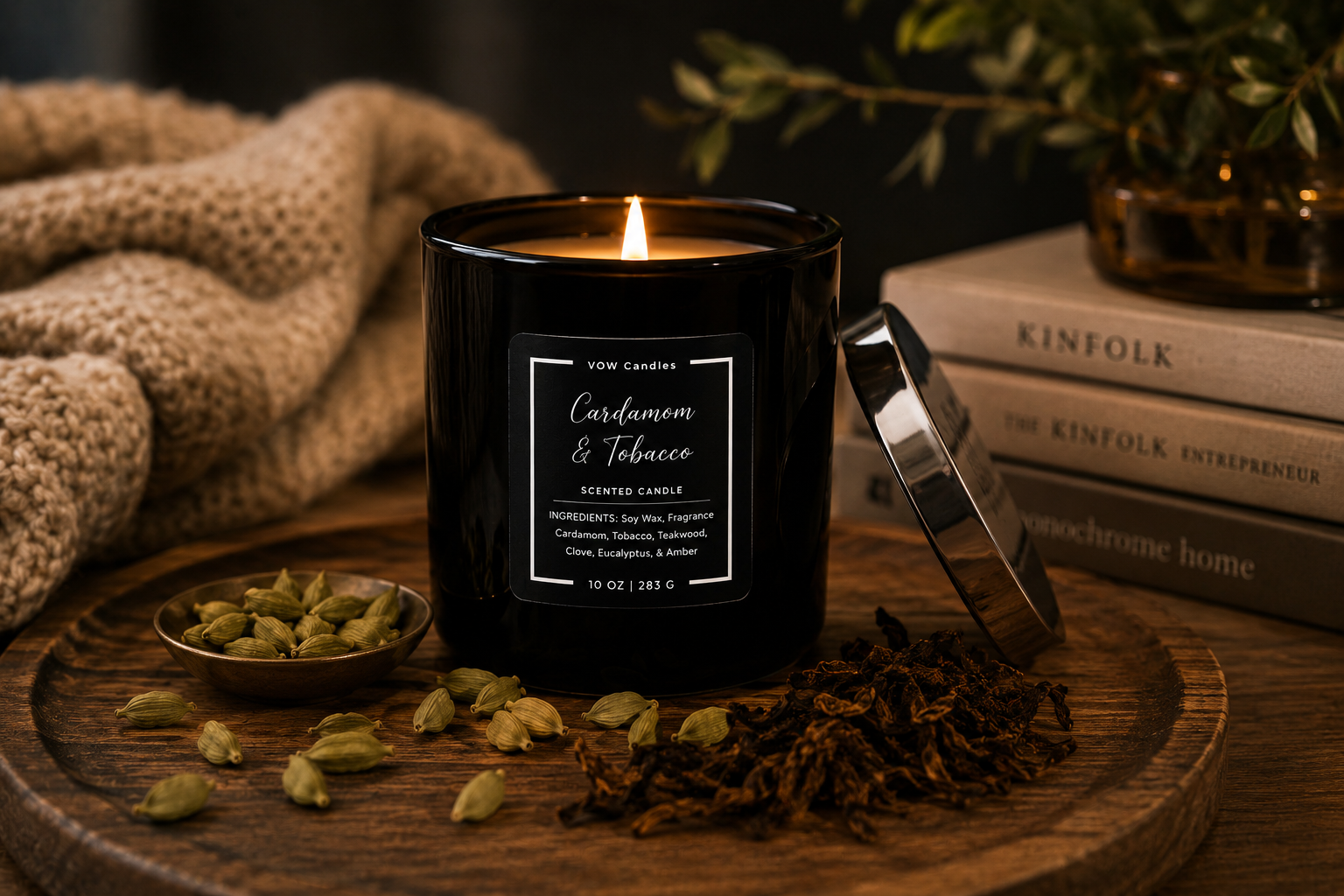 Cardamom & Tobacco Candle | Christian Soy & Beeswax Candle - Image 2