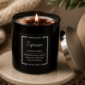 Espresso Coffee Candle – 10 oz Soy & Beeswax Candle by VOW Candles